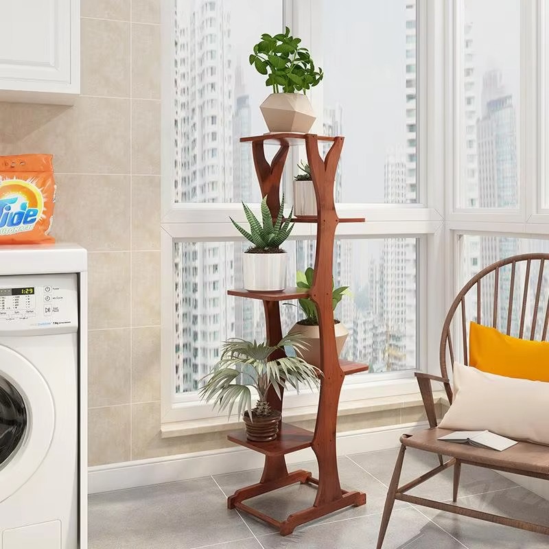 Sustainable Living Usa - ชั้นวางต้นไม้ไม้ไผ่ สไตล์โมเดิร์น สำหรับห้องนั่งเล่น ชั้นวางดอกไม้ 3 ชั้น